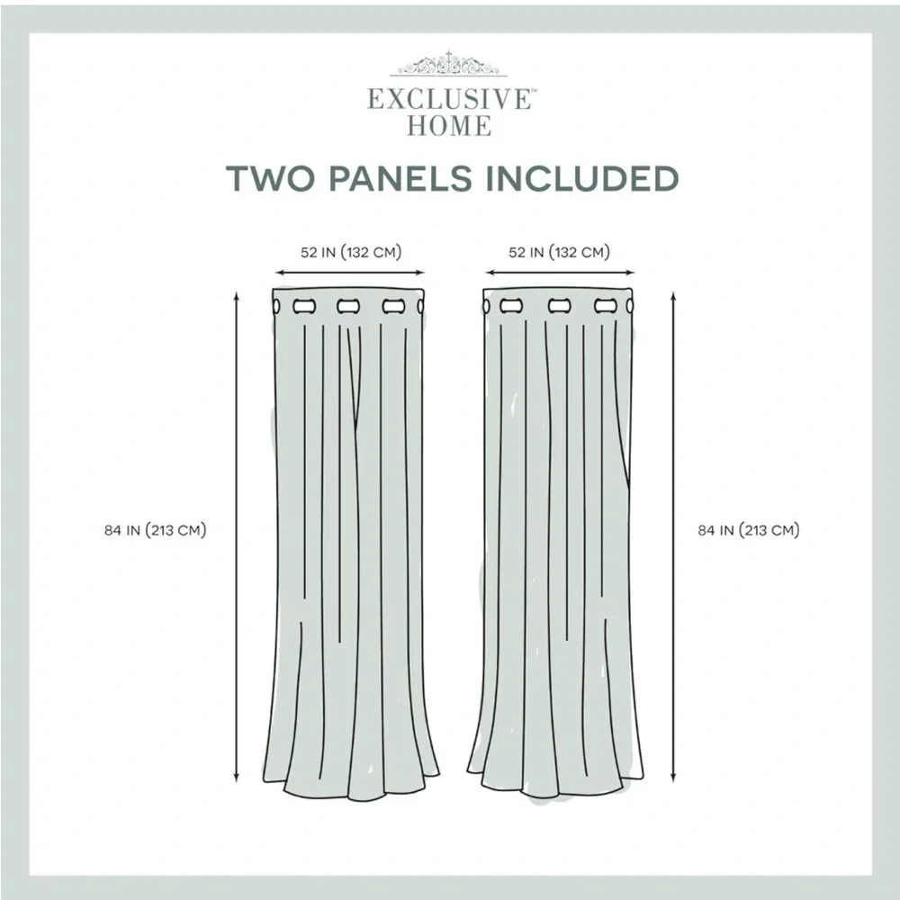 Light Blue and White Layered Grommet Window Curtains
